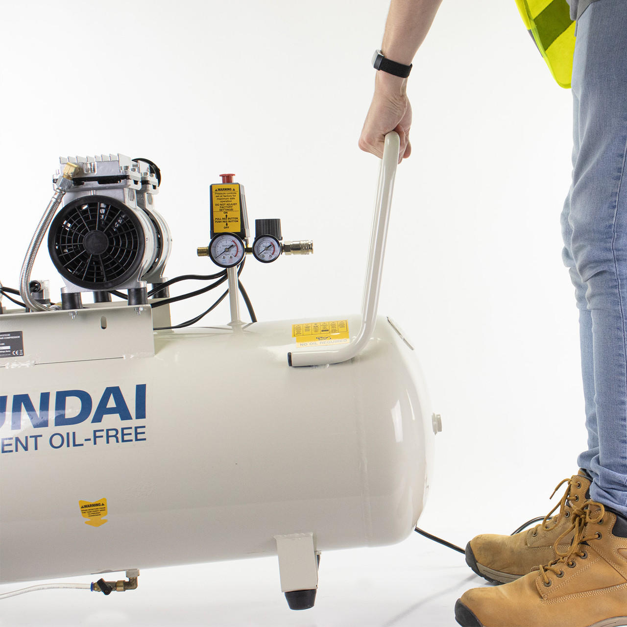 Hyundai 1500W 100L Oil Free Low Noise Electric Air Compressor 11CFM 145psi Direct Drive | HY275100