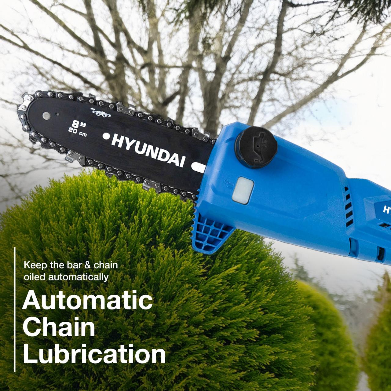Hyundai 20V Cordless Pole Saw, 2Ah Battery and Charger, Lightweight and Telescopic Chainsaw | HY20CPS