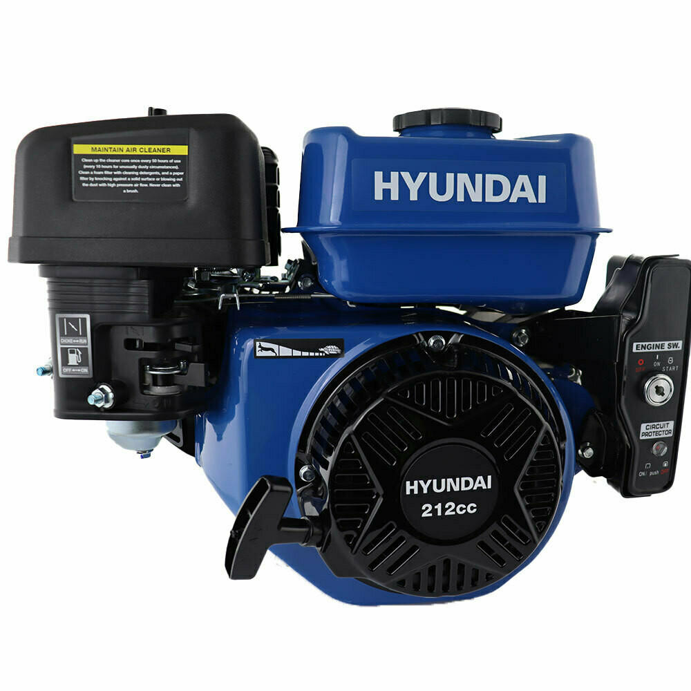 Hyundai 212cc 7hp 3/4'' 19.05mm Electric-Start Horizontal Straight Shaft Petrol Replacement Engine, 4-Stroke, OHV | IC210XE-19