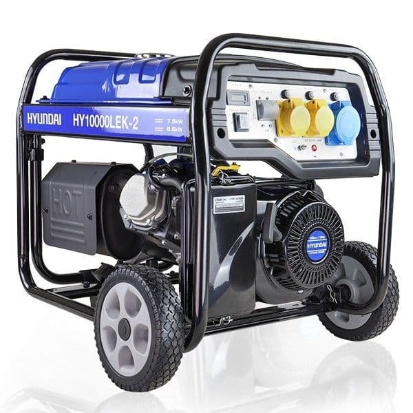 Hyundai HY10000LEK-2 8kW / 10.6kVA* Recoil & Electric Start Site Petrol Generator