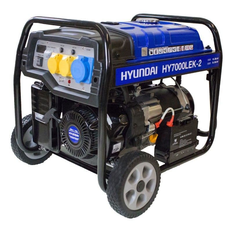 Hyundai HY7000LEK-2 5.5kW / 6.8kVa* Recoil & Electric Start Site Petrol Generator