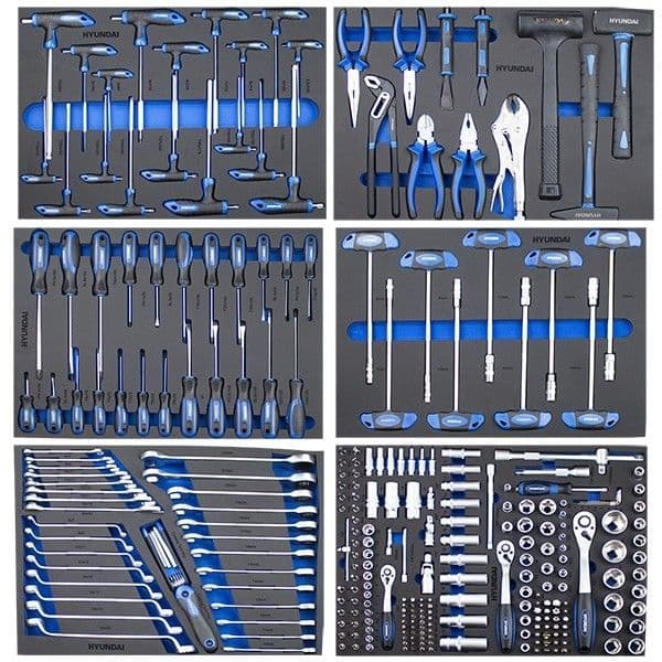 Hyundai HYTC9003 305 Piece 7 Drawer Caster Mounted Roller Tool Chest Cabinet