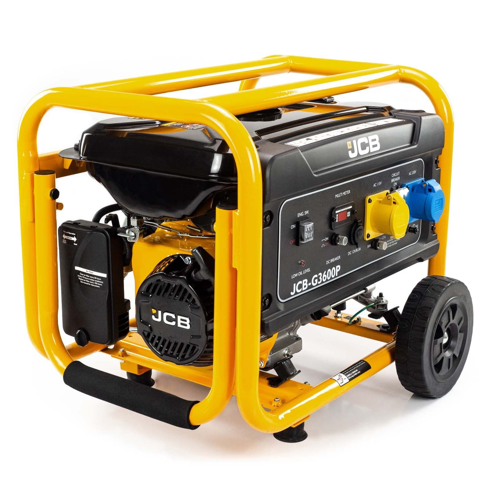 JCB 3.6kW / 4.5kVA Petrol Site Generator 115V / 230V 7.5hp 224cc | JCB-G3600P
