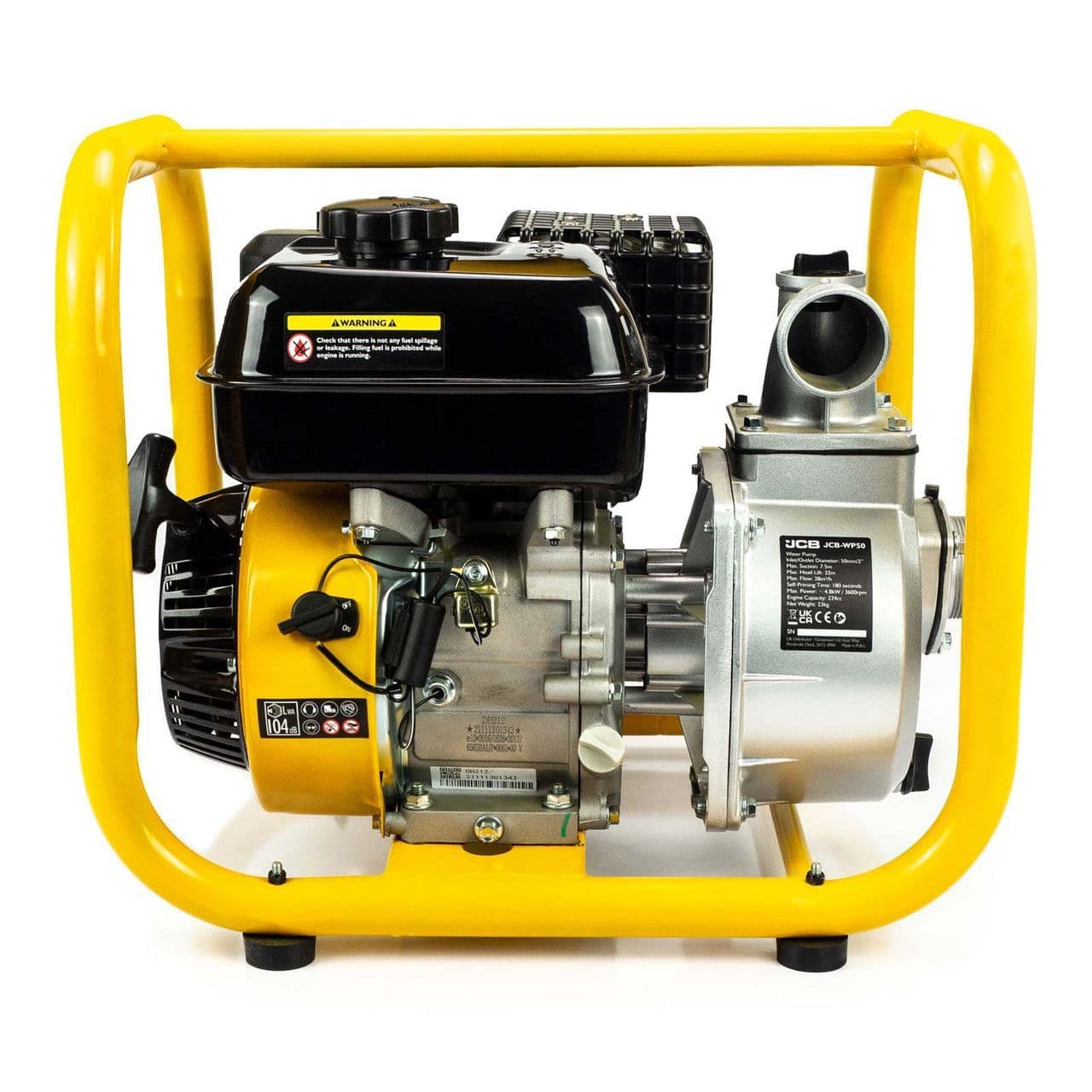 JCB 50mm 2 / 50mm Professional Petrol Water Pump, 466L/min, 7.5hp, 224cc, 4-Stroke | JCB-WP50