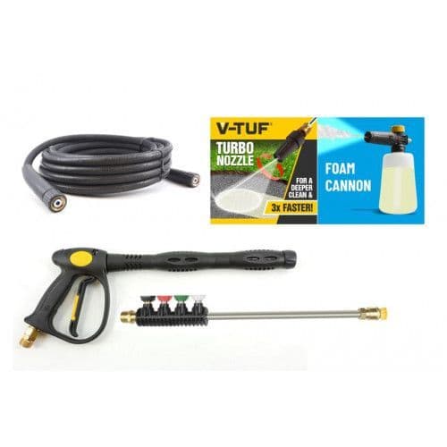 V-TUF HDC140 - 110v Professional Cold Electric Site Pressure Washer - 1750psi, 100Bar, 8L/min